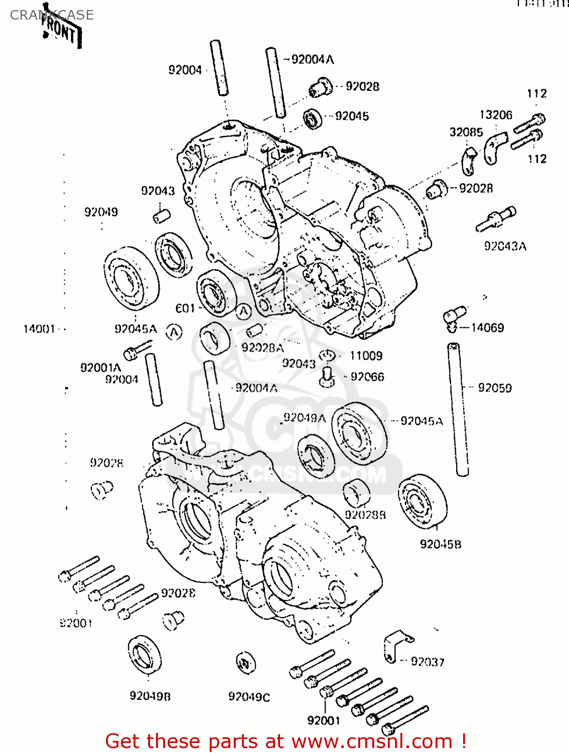 CRANKCASE KX250-C2 1984 USA CANADA UK AL