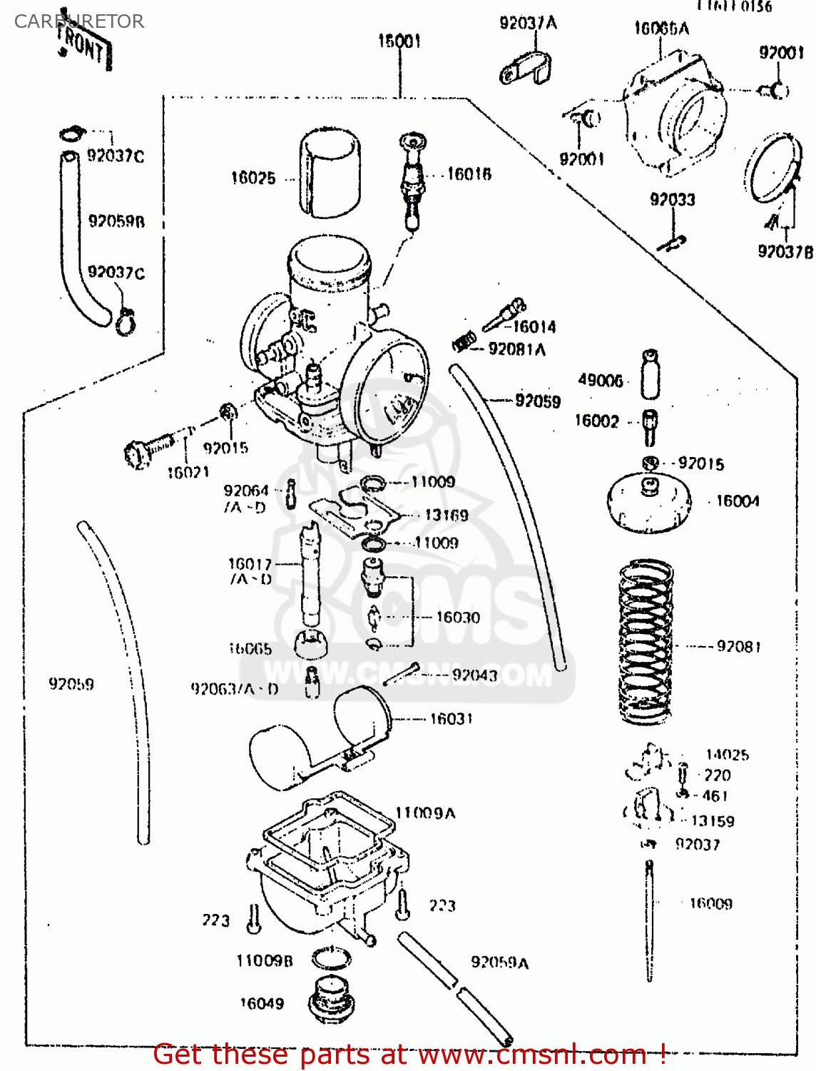CARBURETOR KX250-C2 1984 USA CANADA UK AL