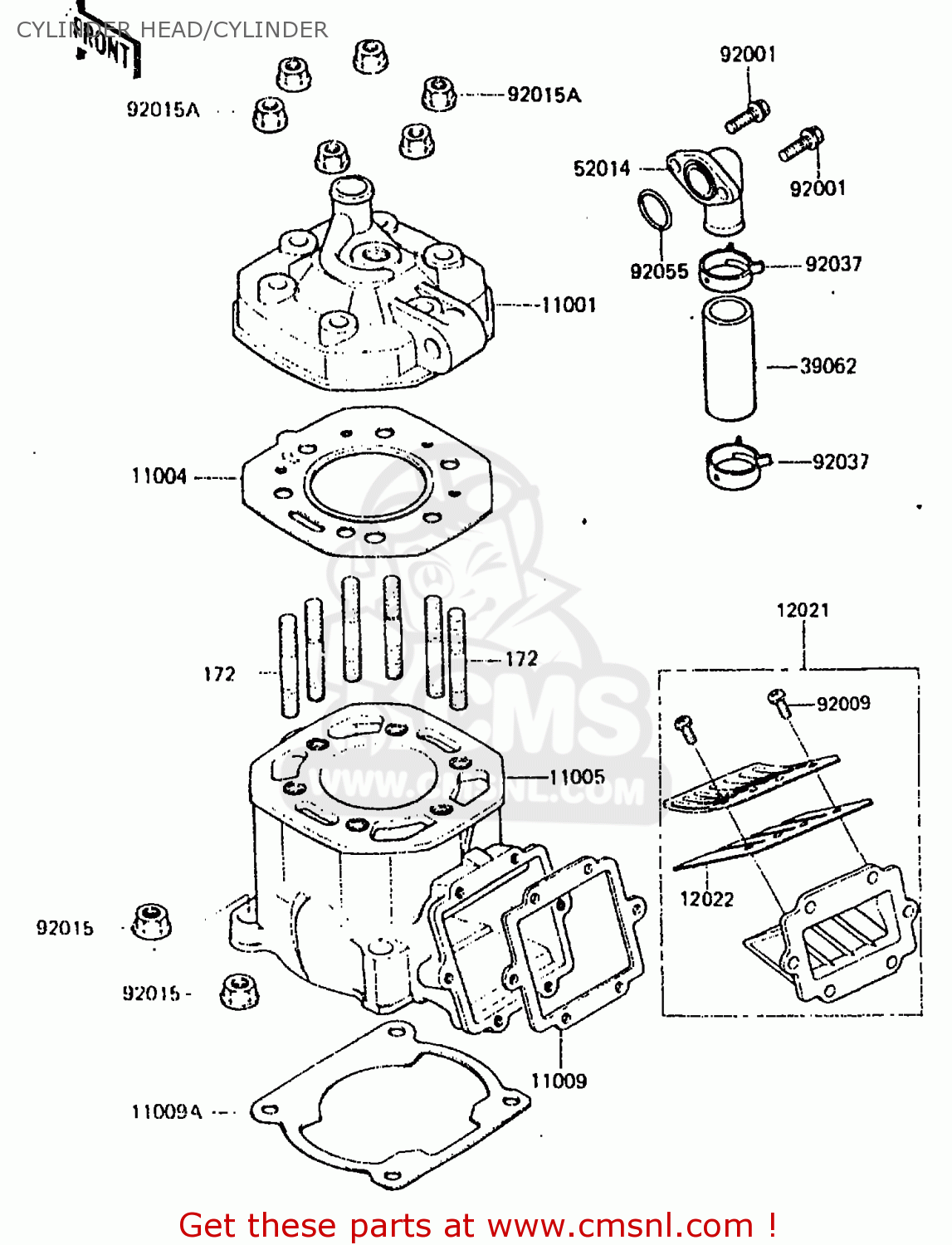 CYLINDER HEAD/CYLINDER KX250-C2 1984 USA CANADA UK AL