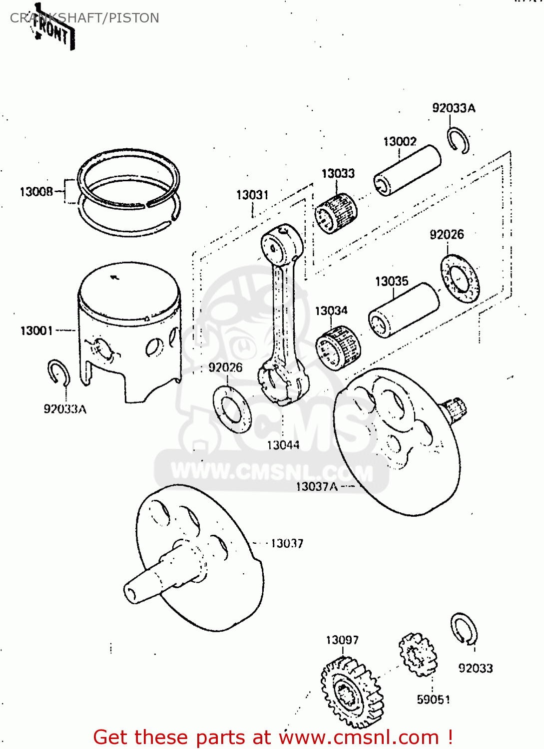 CRANKSHAFT/PISTON KX250-C2 1984 USA CANADA UK AL