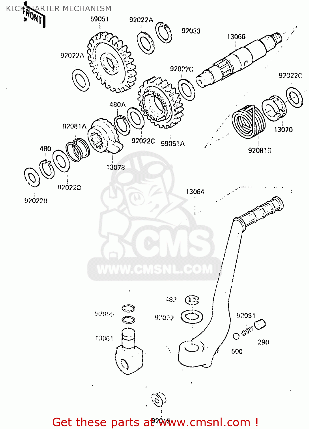 KICKSTARTER MECHANISM KX250-C2 1984 USA CANADA UK AL
