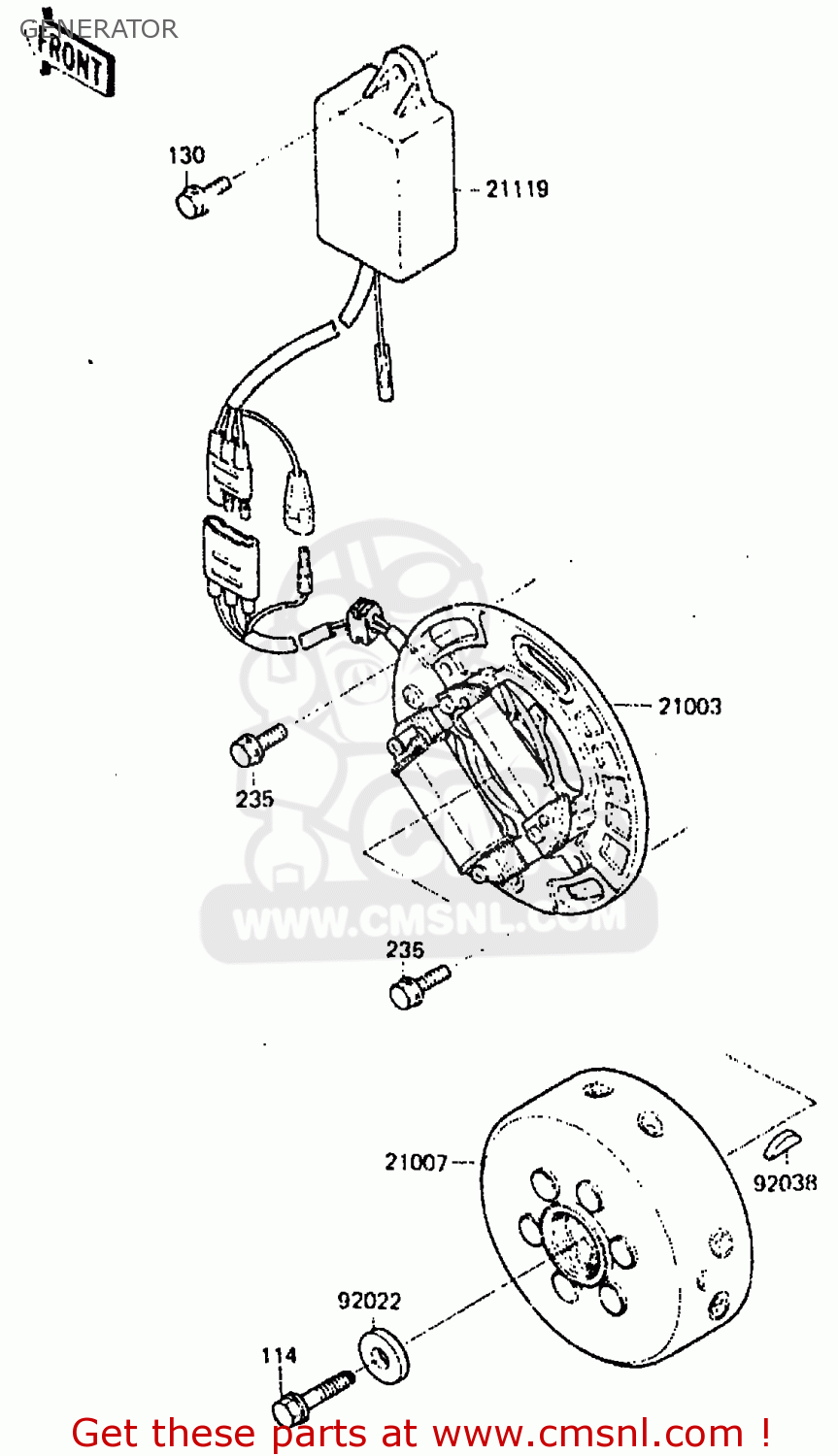 GENERATOR KX250-C2 1984 USA CANADA UK AL