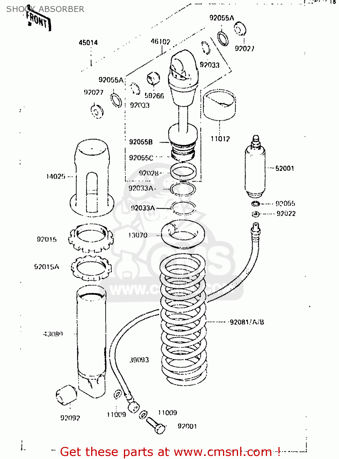 SHOCK ABSORBER KX250-C2 1984 USA CANADA UK AL