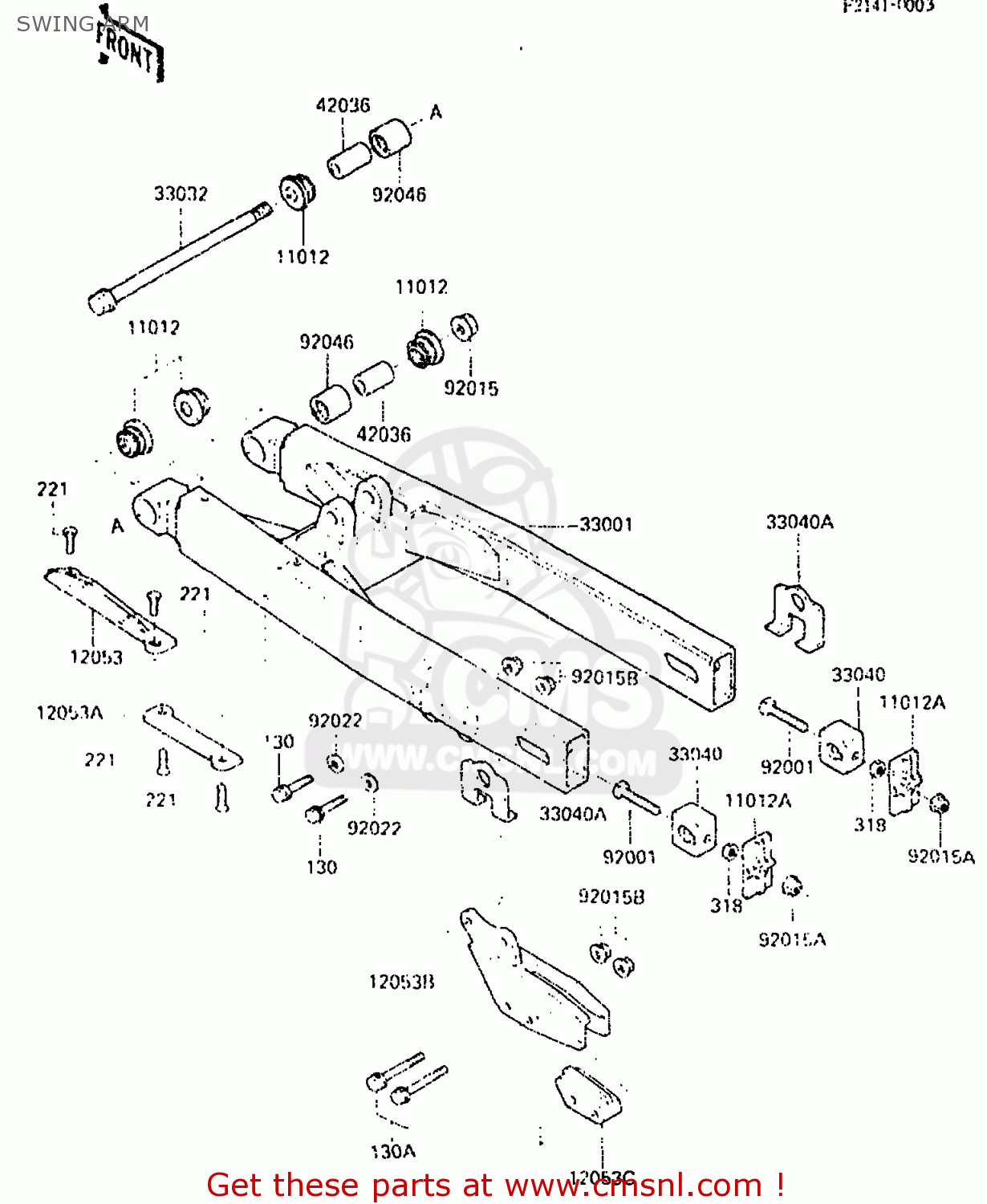 SWING ARM KX250-C2 1984 USA CANADA UK AL