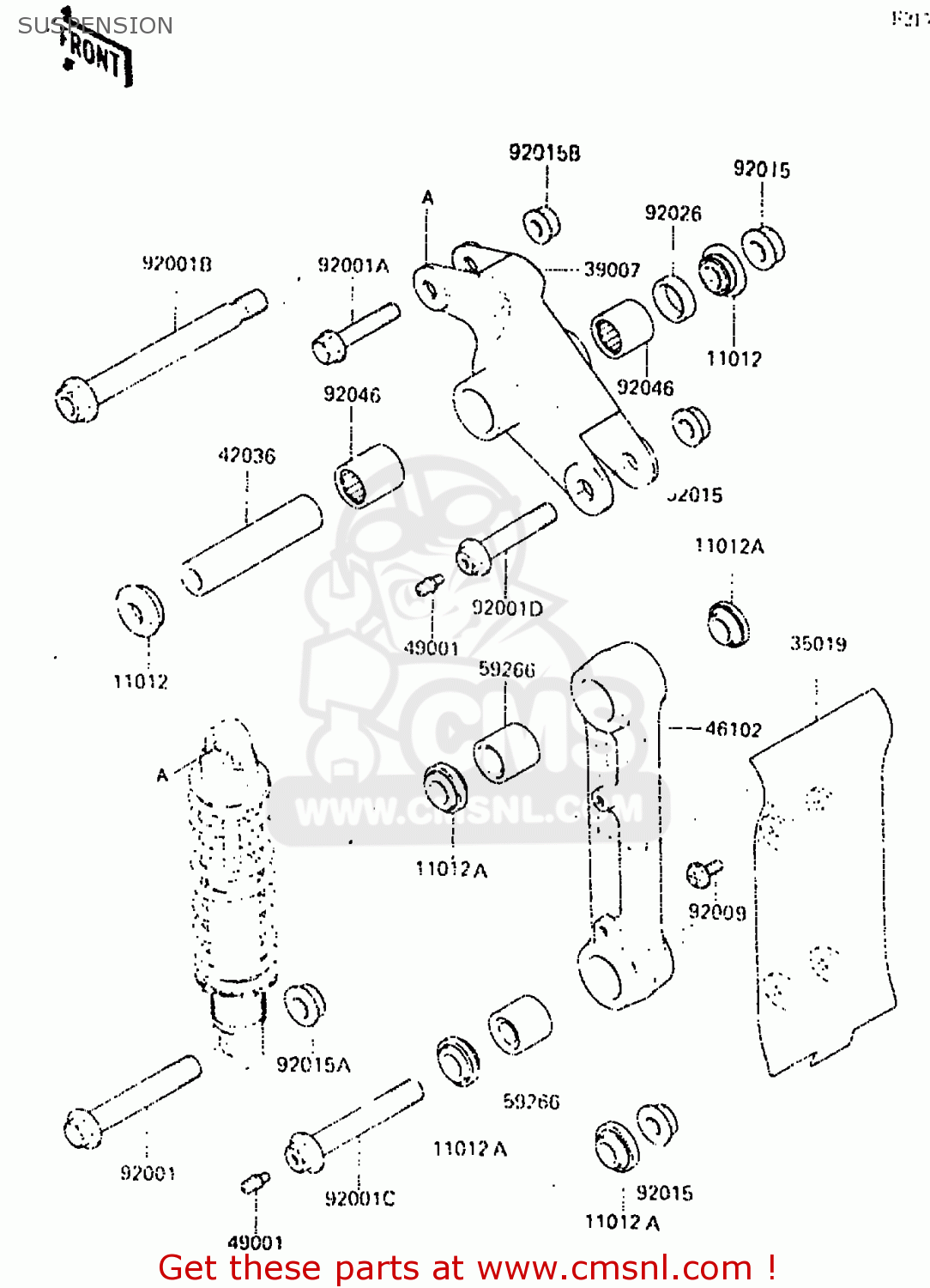 SUSPENSION KX250-C2 1984 USA CANADA UK AL