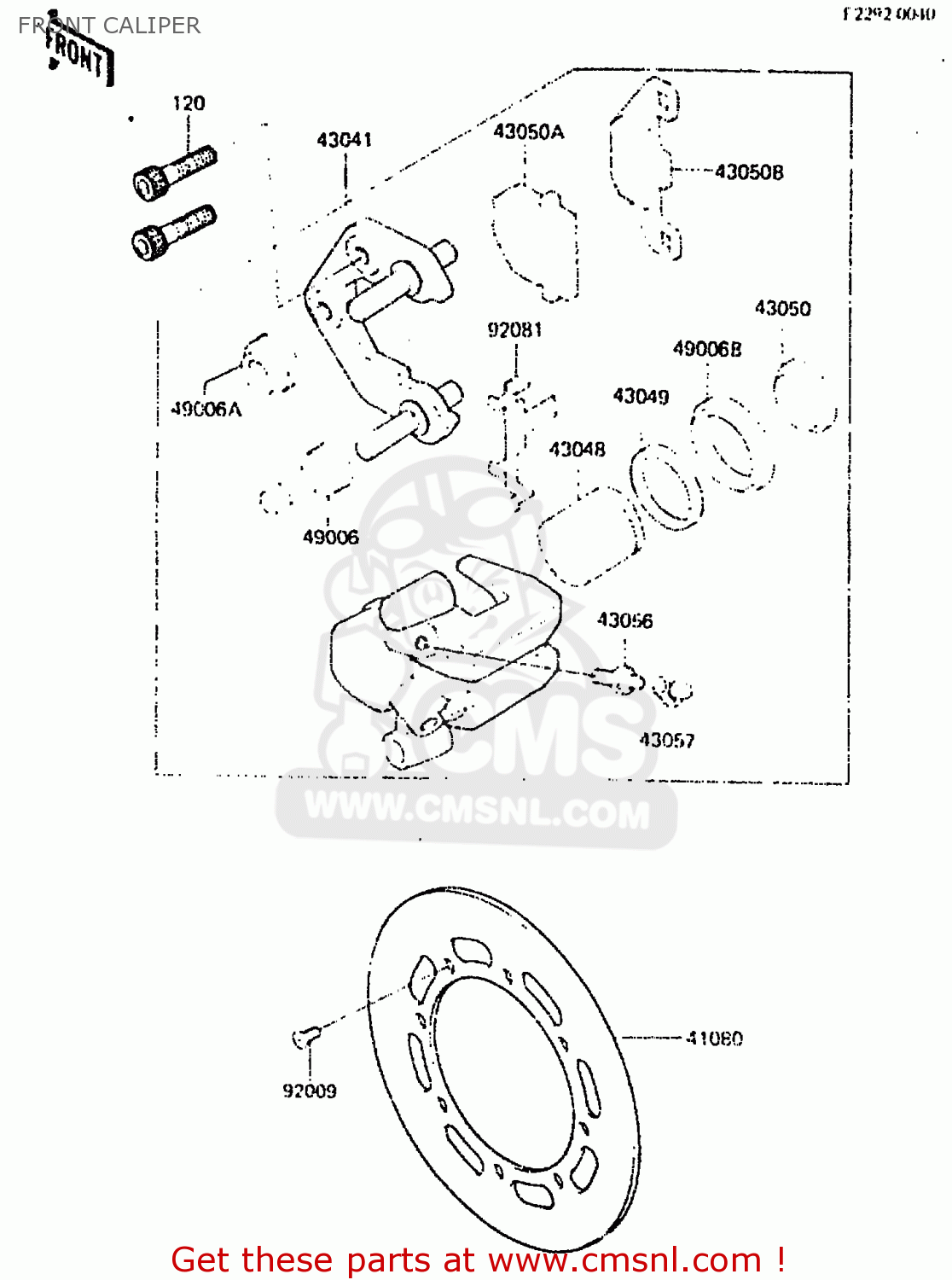 FRONT CALIPER KX250-C2 1984 USA CANADA UK AL