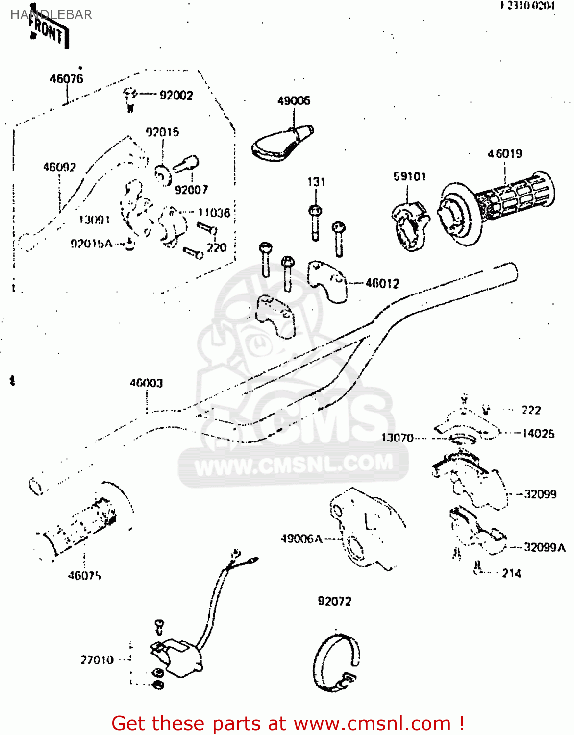 HANDLEBAR KX250-C2 1984 USA CANADA UK AL