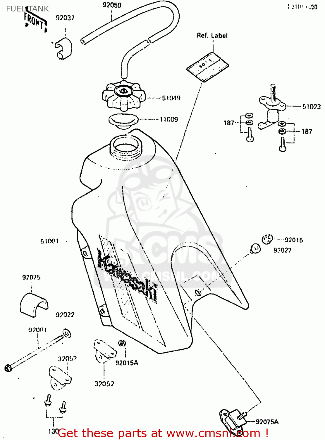 FUEL TANK KX250-C2 1984 USA CANADA UK AL