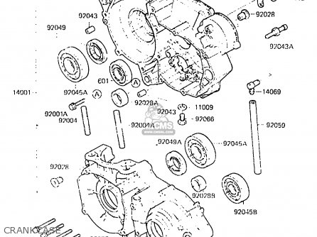 CRANKCASE - KX250-C2 1984 USA CANADA UK AL