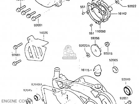 ENGINE COVER - KX250-C2 1984 USA CANADA UK AL