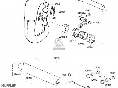 MUFFLER - KX250-C2 1984 USA CANADA UK AL