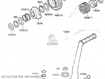 KICKSTARTER MECHANISM - KX250-C2 1984 USA CANADA UK AL
