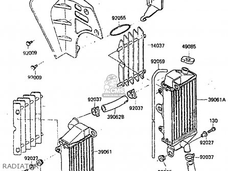 RADIATOR - KX250-C2 1984 USA CANADA UK AL