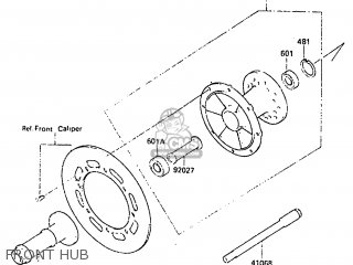 FRONT HUB - KX250-C2 1984 USA CANADA UK AL