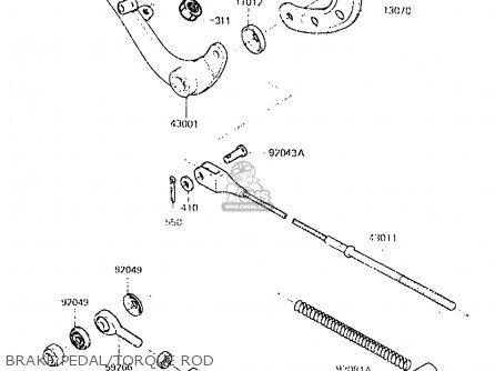 BRAKE PEDAL/TORQUE ROD - KX250-C2 1984 USA CANADA UK AL