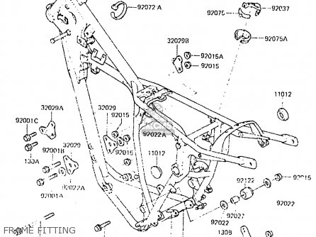 FRAME FITTING - KX250-C2 1984 USA CANADA UK AL