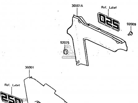 SIDE COVER - KX250-C2 1984 USA CANADA UK AL