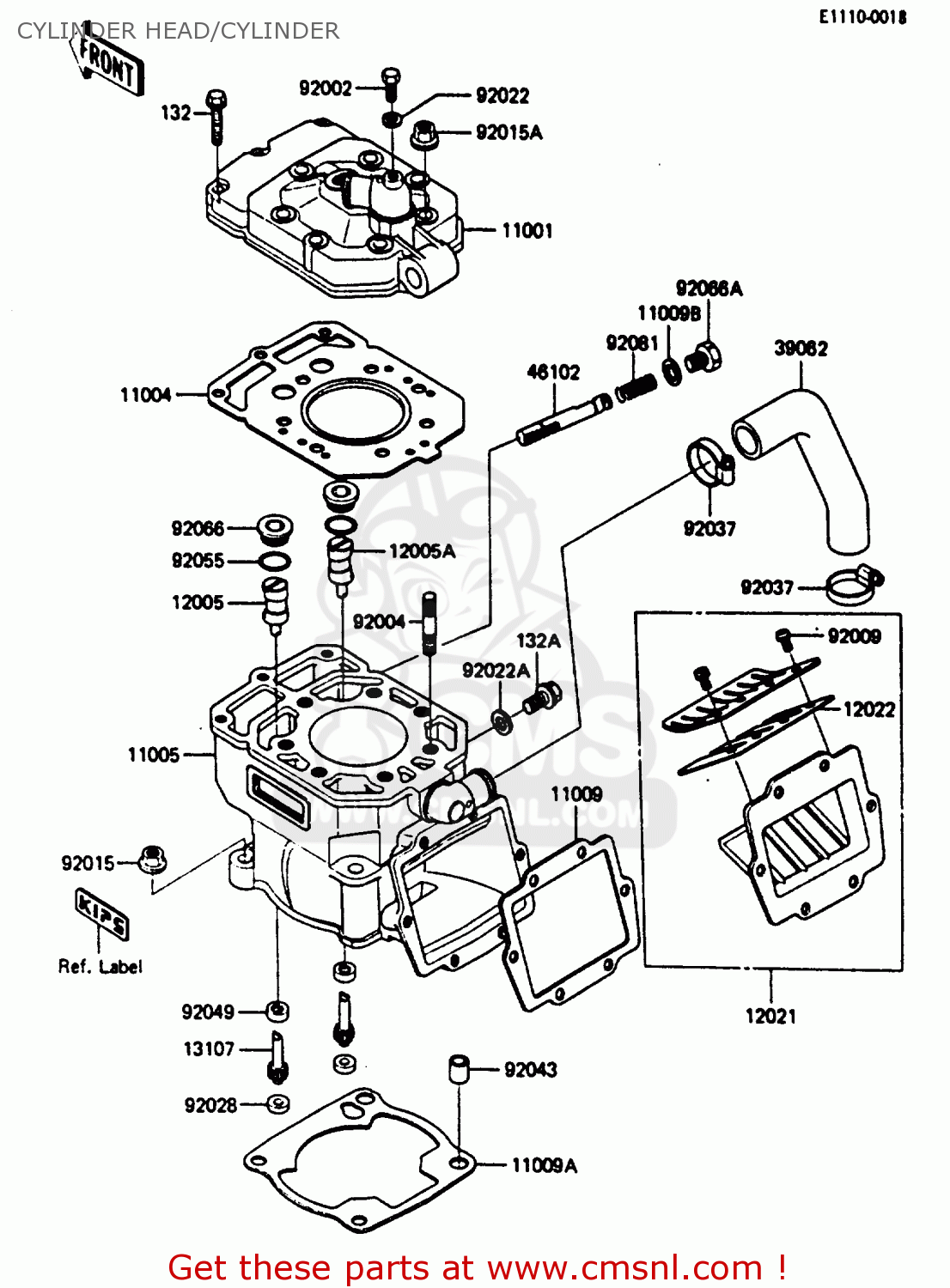 CYLINDER HEAD/CYLINDER KX250-D1 1985 UNITED KINDOM AL