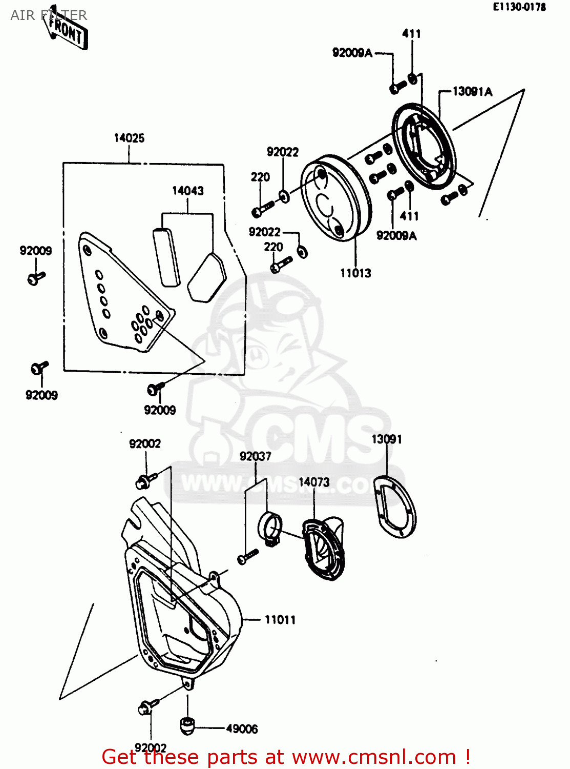 AIR FILTER KX250-D1 1985 UNITED KINDOM AL