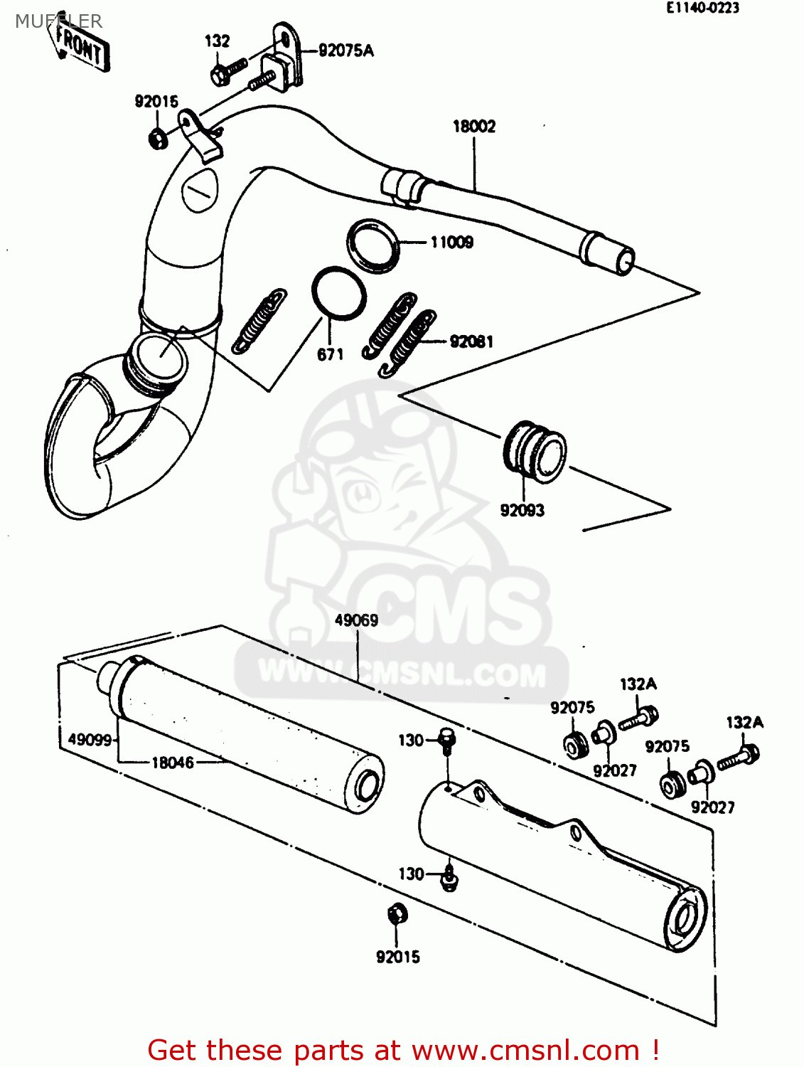 MUFFLER KX250-D1 1985 UNITED KINDOM AL