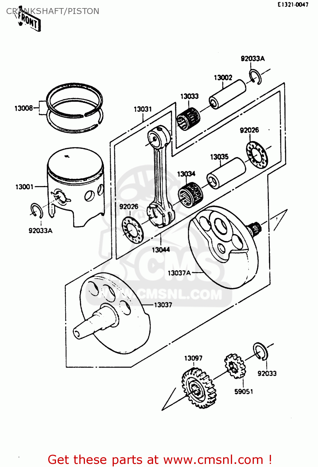 CRANKSHAFT/PISTON KX250-D1 1985 UNITED KINDOM AL