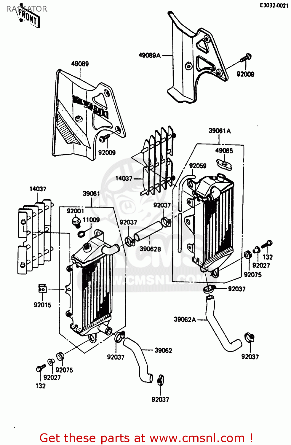 RADIATOR KX250-D1 1985 UNITED KINDOM AL