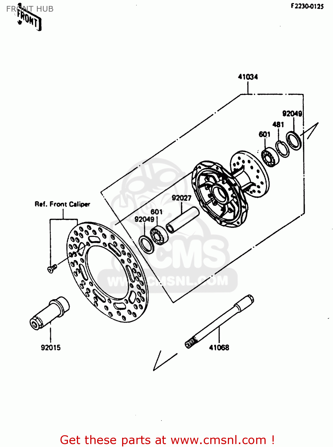 FRONT HUB KX250-D1 1985 UNITED KINDOM AL