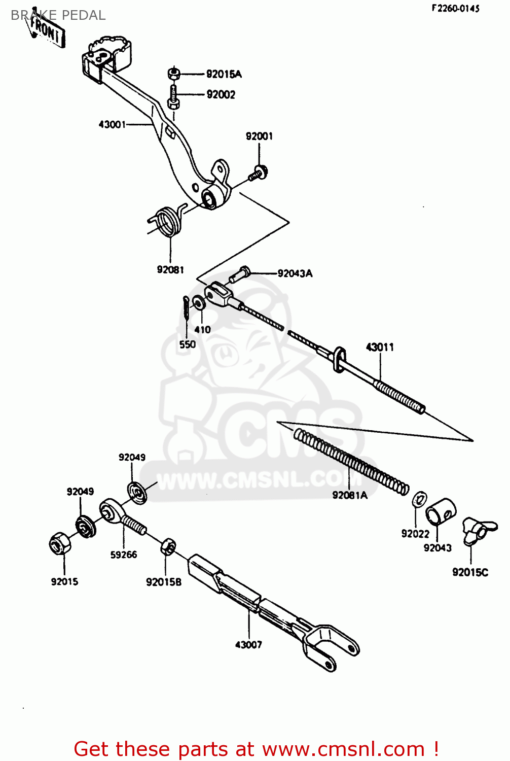 BRAKE PEDAL KX250-D1 1985 UNITED KINDOM AL