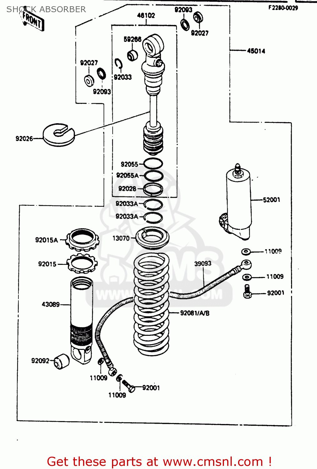 SHOCK ABSORBER KX250-D1 1985 UNITED KINDOM AL