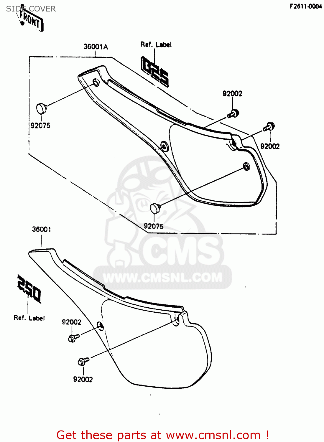 SIDE COVER KX250-D1 1985 UNITED KINDOM AL