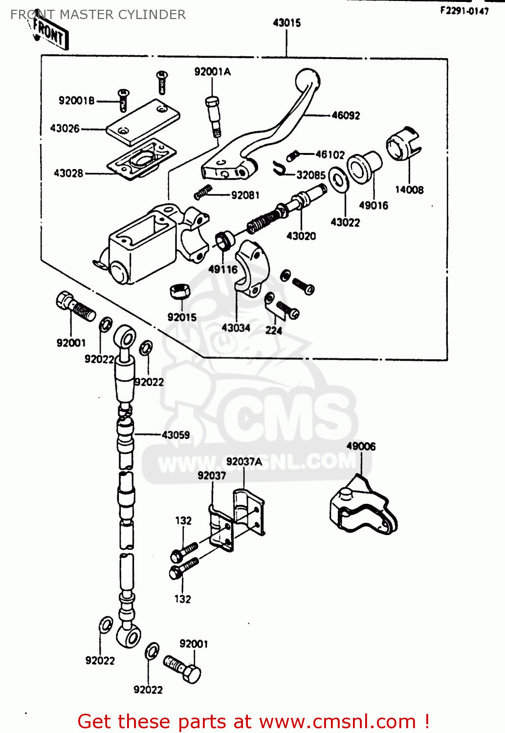 FRONT MASTER CYLINDER KX250-D1 1985 UNITED KINDOM AL