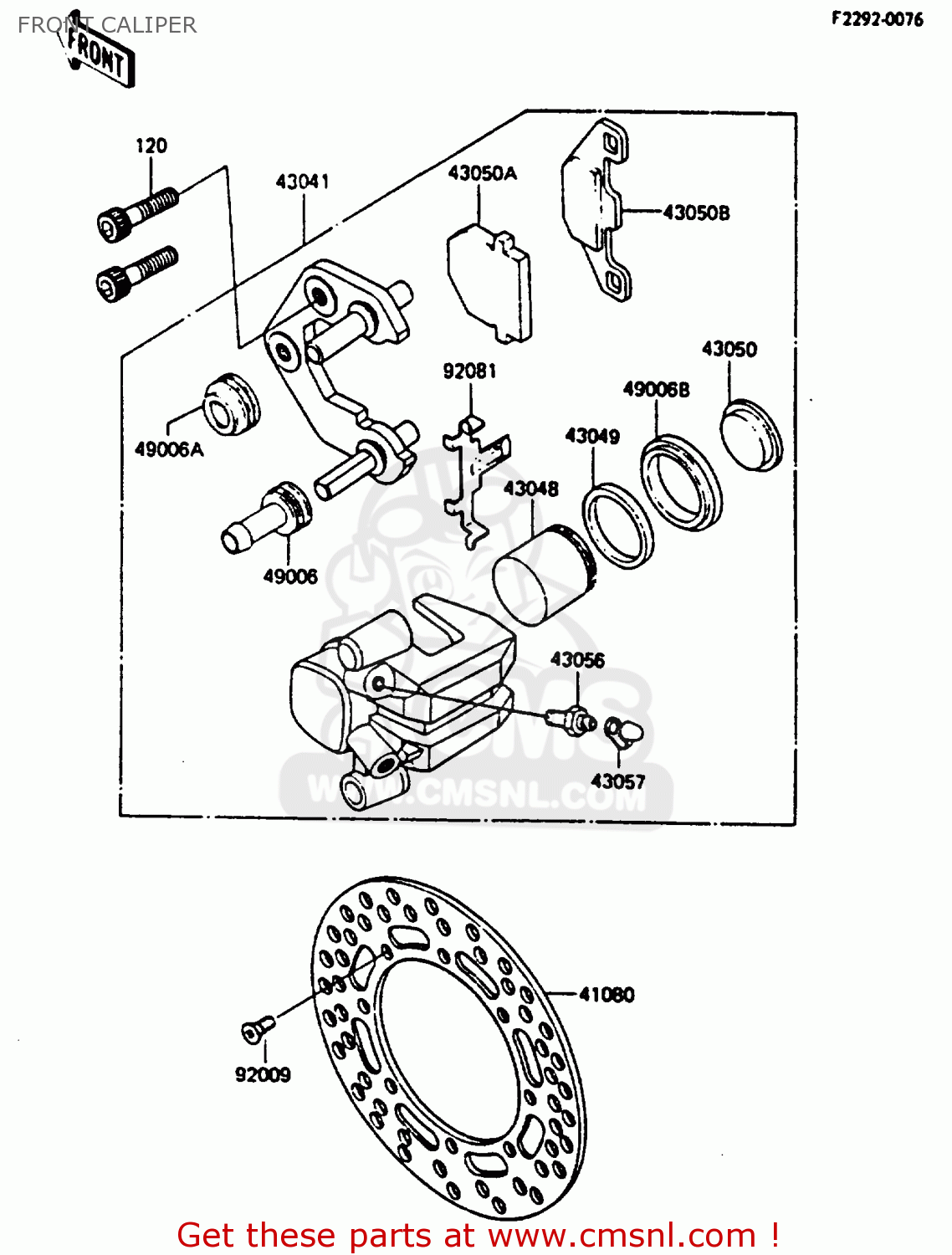 FRONT CALIPER KX250-D1 1985 UNITED KINDOM AL