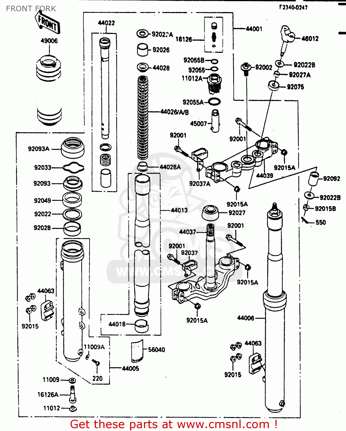 FRONT FORK KX250-D1 1985 UNITED KINDOM AL
