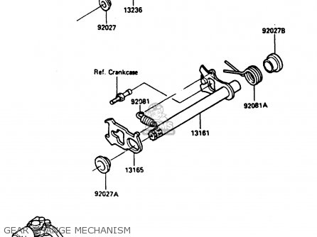 GEAR CHANGE MECHANISM - KX250-D1 1985 UNITED KINDOM AL