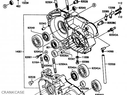 CRANKCASE - KX250-D1 1985 UNITED KINDOM AL