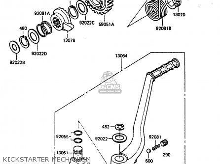 KICKSTARTER MECHANISM - KX250-D1 1985 UNITED KINDOM AL