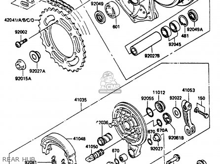 REAR HUB - KX250-D1 1985 UNITED KINDOM AL