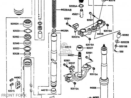 FRONT FORK - KX250-D1 1985 UNITED KINDOM AL