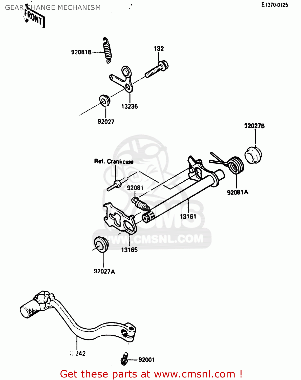 GEAR CHANGE MECHANISM KX250-D2 1986 EUROPE UK AL