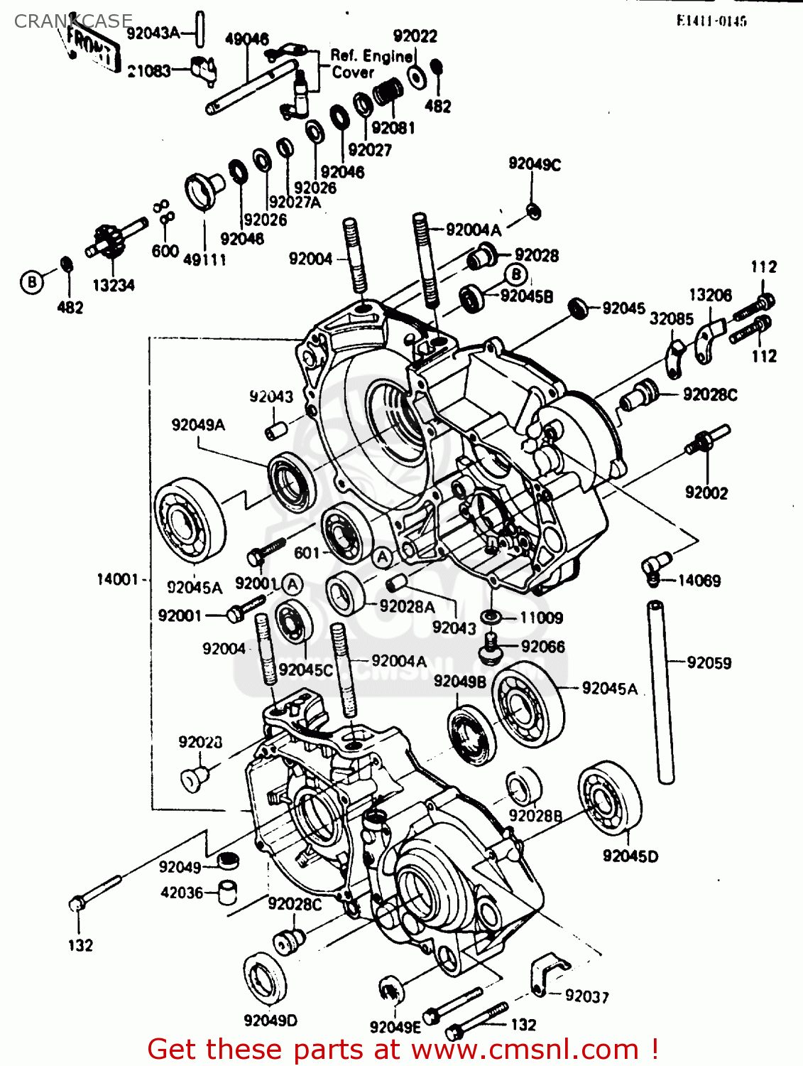 CRANKCASE KX250-D2 1986 EUROPE UK AL