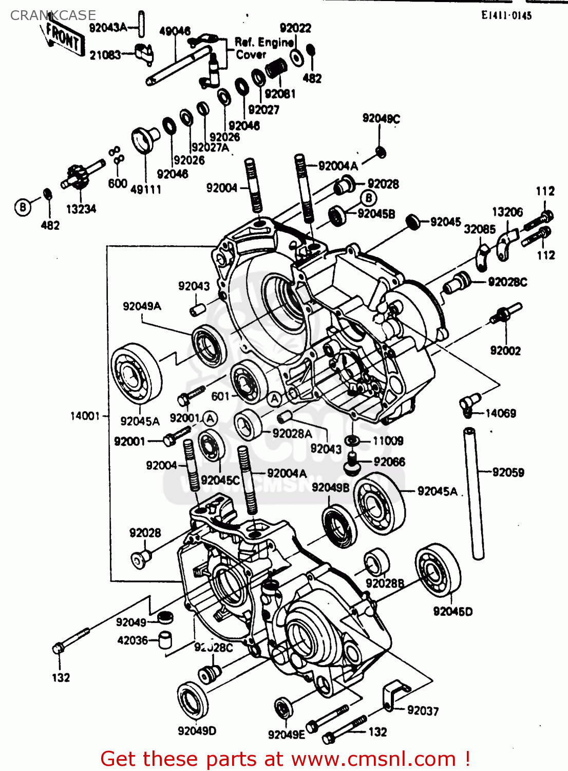 CRANKCASE KX250-D2 1986 EUROPE UK AL