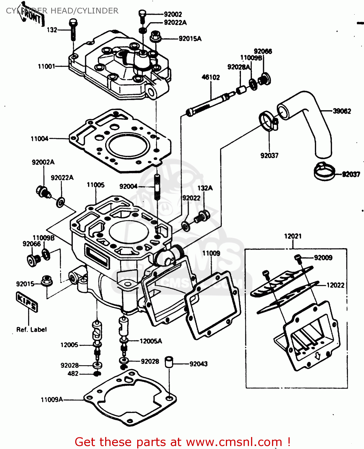 CYLINDER HEAD/CYLINDER KX250-D2 1986 EUROPE UK AL