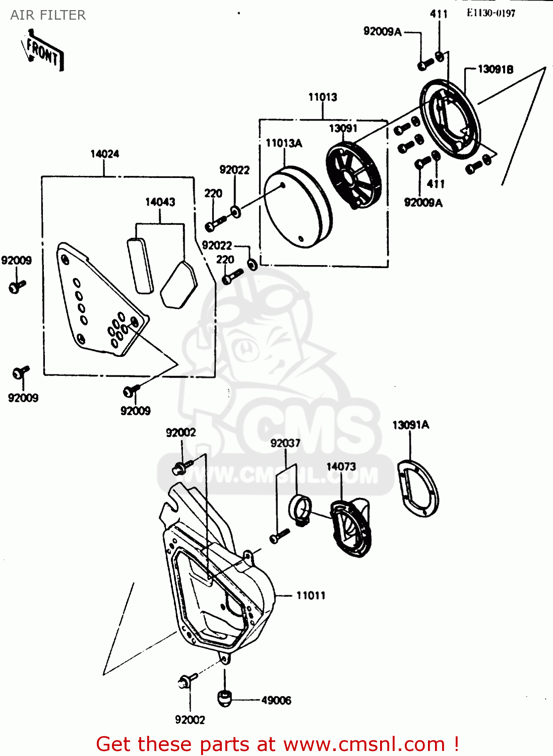 AIR FILTER KX250-D2 1986 EUROPE UK AL