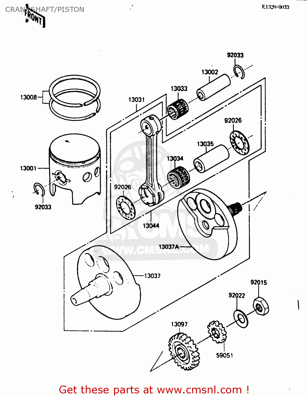 CRANKSHAFT/PISTON KX250-D2 1986 EUROPE UK AL