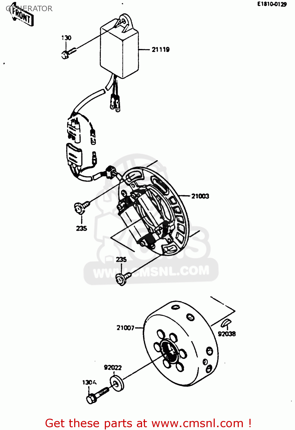 GENERATOR KX250-D2 1986 EUROPE UK AL