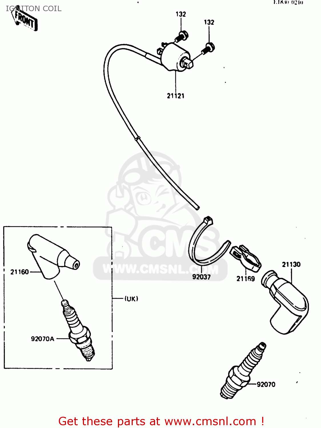 IGNITON COIL KX250-D2 1986 EUROPE UK AL
