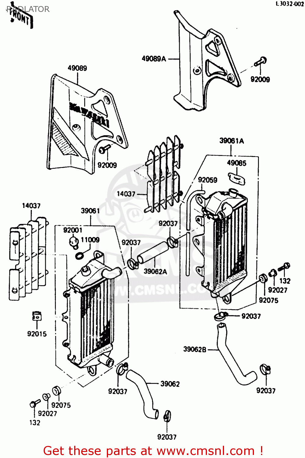 RADLATOR KX250-D2 1986 EUROPE UK AL