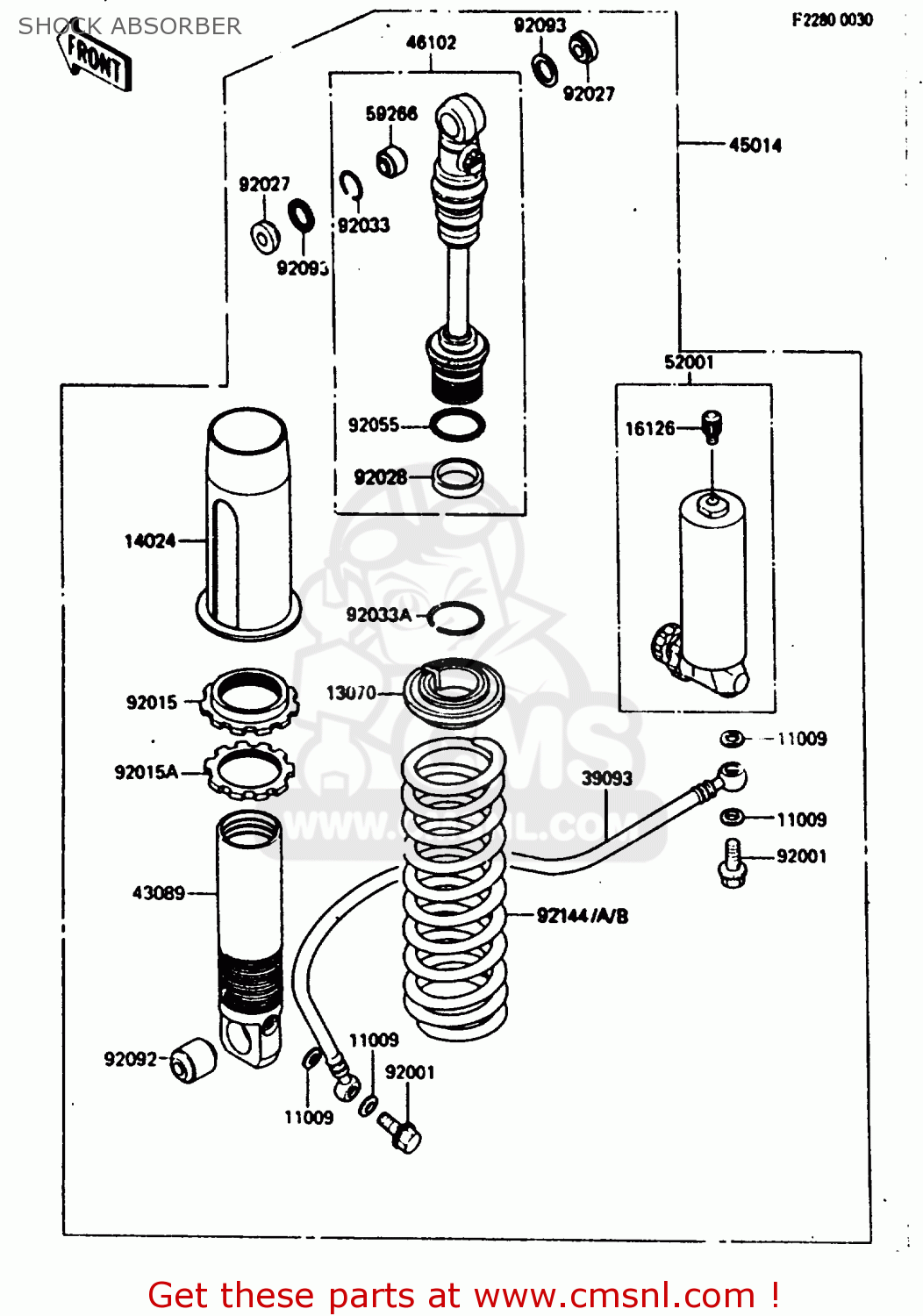 SHOCK ABSORBER KX250-D2 1986 EUROPE UK AL