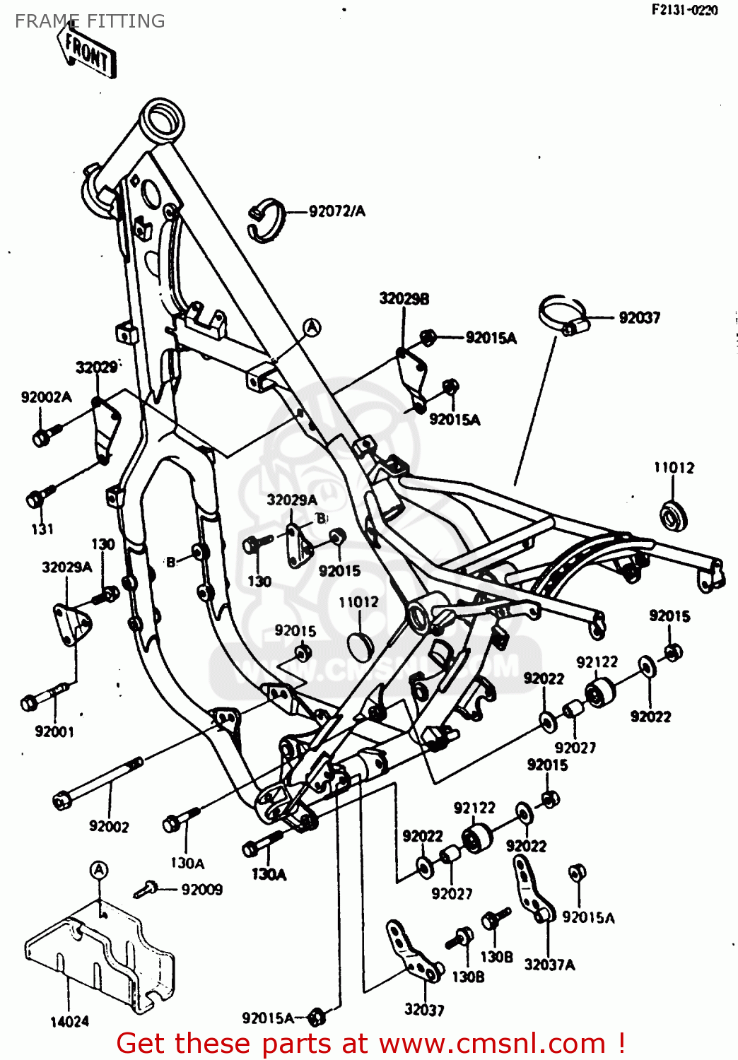 FRAME FITTING KX250-D2 1986 EUROPE UK AL