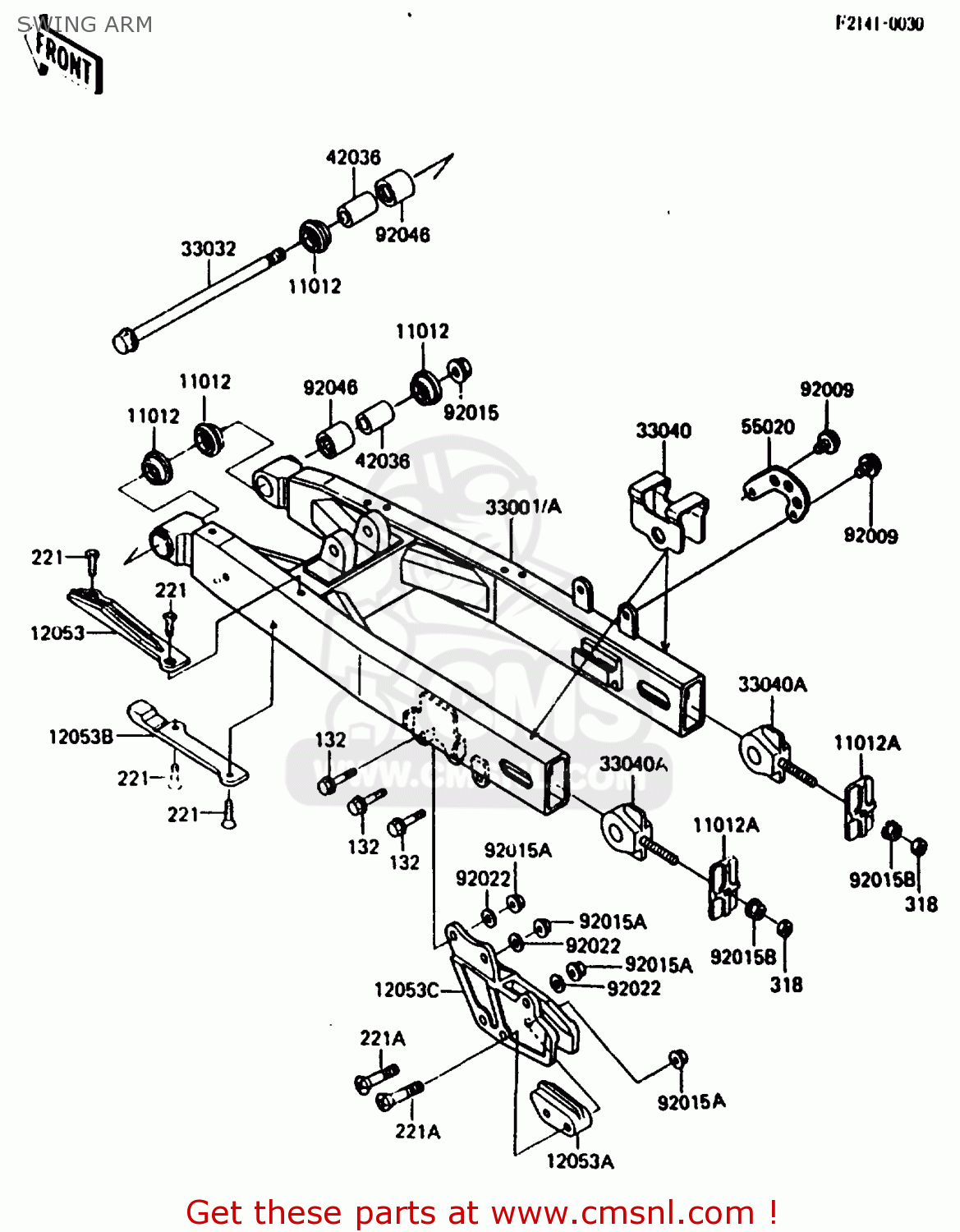 SWING ARM KX250-D2 1986 EUROPE UK AL